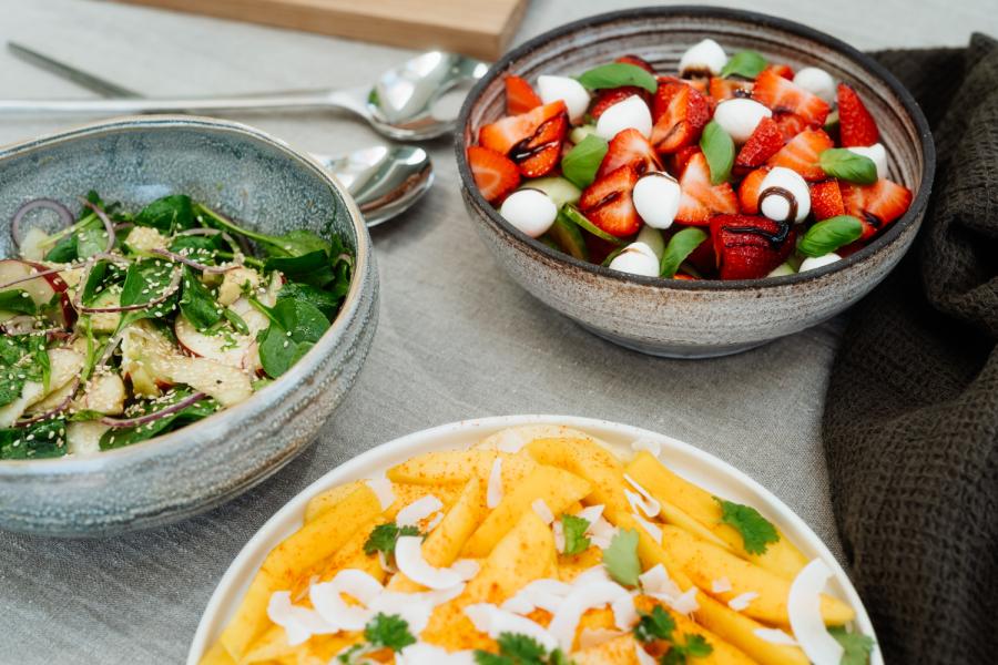 3 somriga fruktsallader